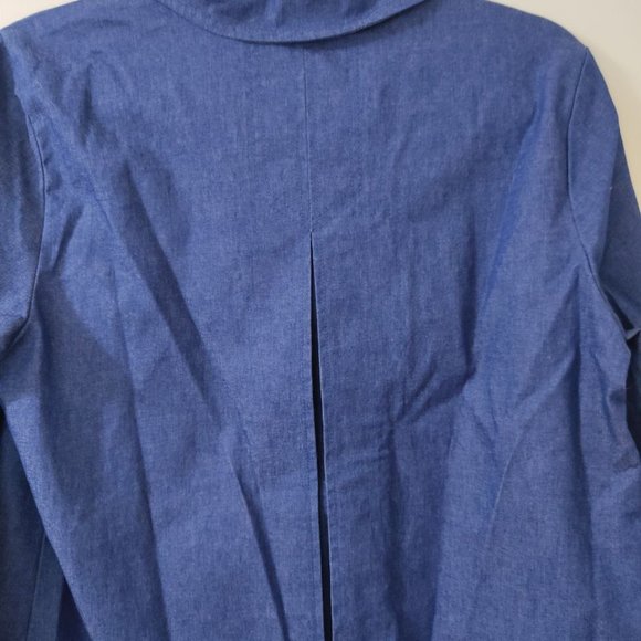 Linea by Louis Dell'Olio Navy Cotton Jacket Women's Size M Blue Gold Buttons - Picture 9 of 10